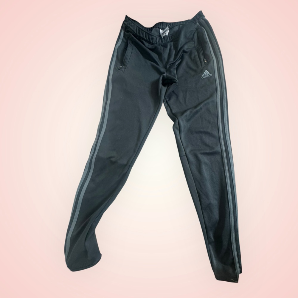 Adidas Black Joggers with Gray Accents